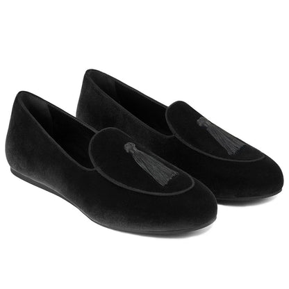 Mocassins en velours noir Charles Philip