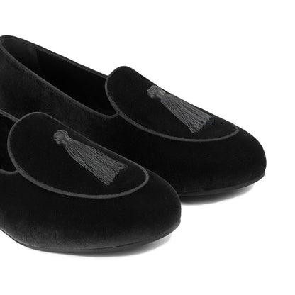 Mocassins en velours noir Charles Philip