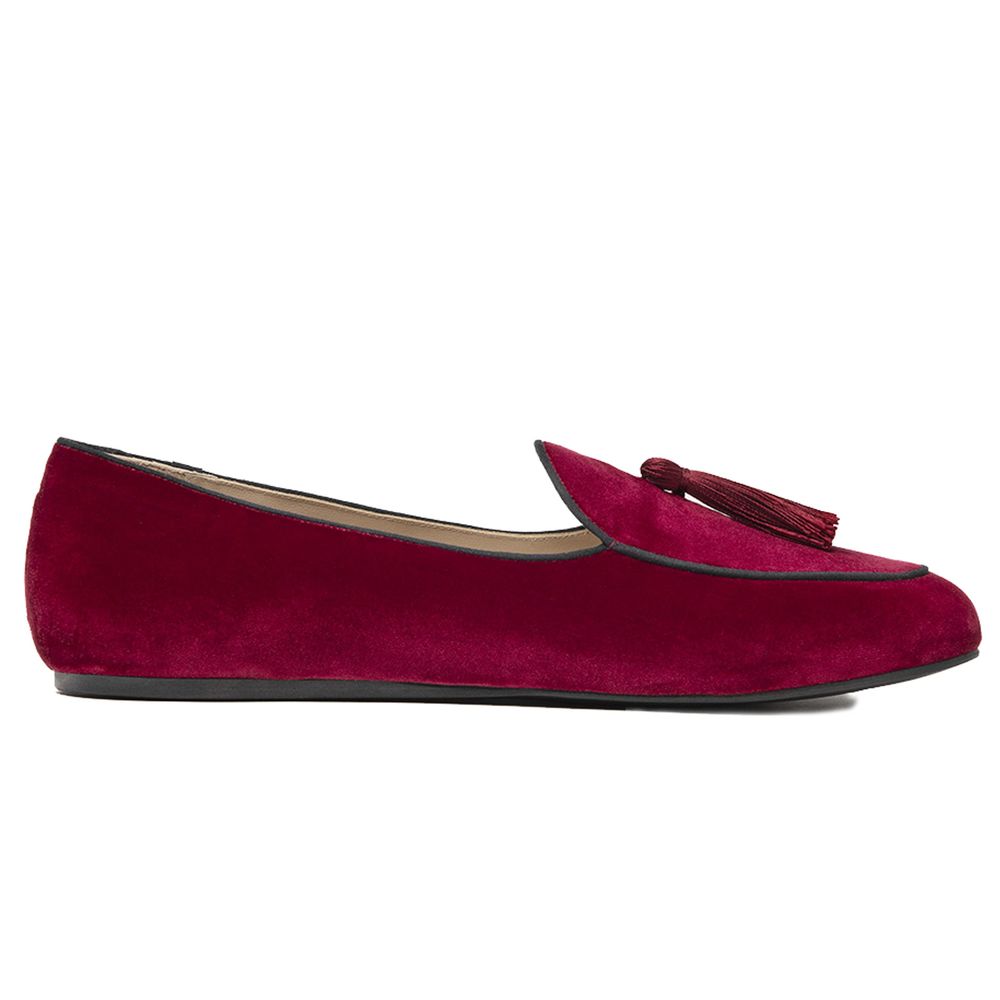 Mocassins en velours rouge Charles Philip