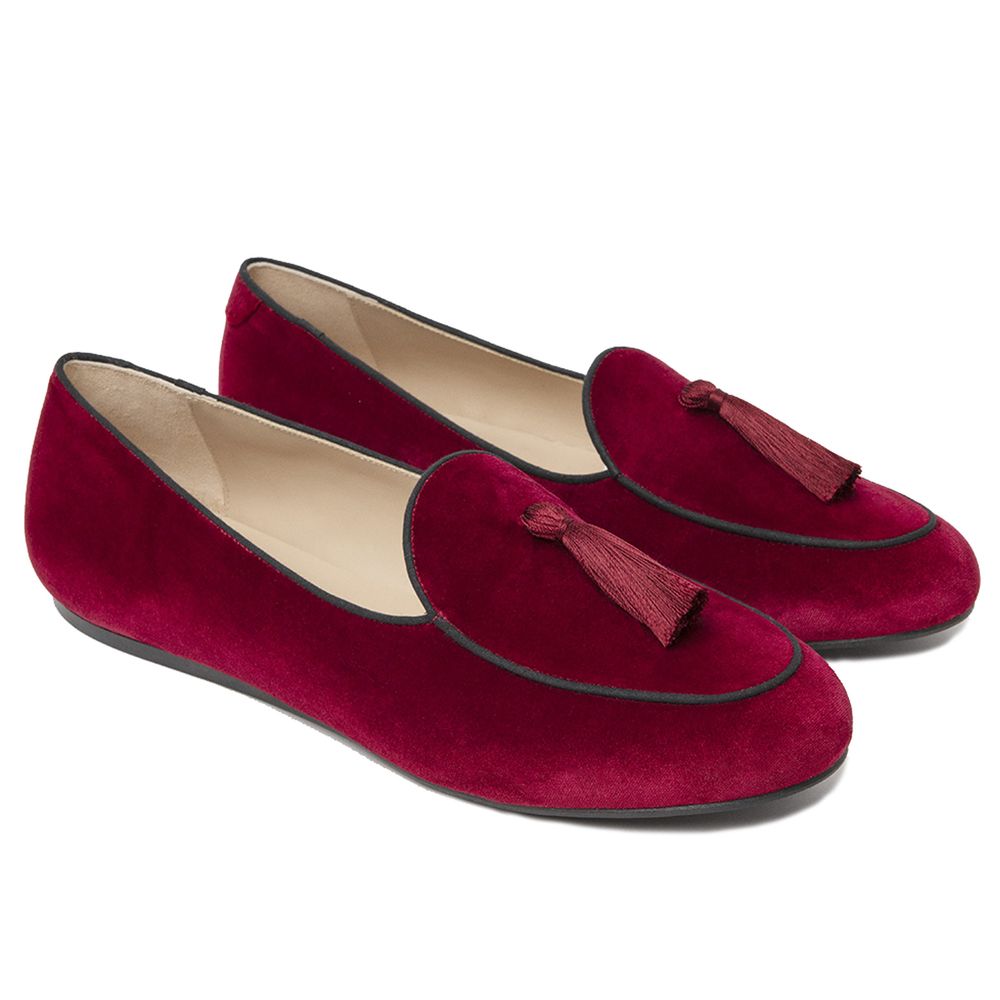 Mocassins en velours rouge Charles Philip