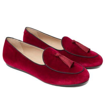 Mocassins en velours rouge Charles Philip