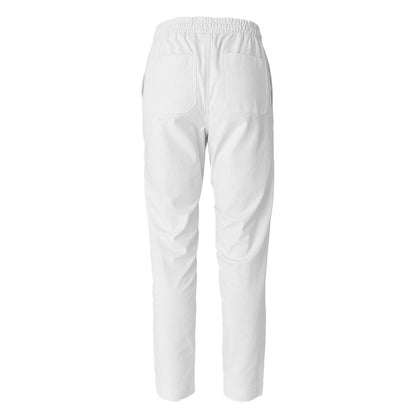 Alpha Studio White Cotton Jeans & Pant by Alpha Studio