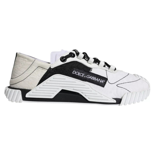 Dolce & Gabbana White Black Low Top NS1 Sneakers Shoes by Dolce & Gabbana