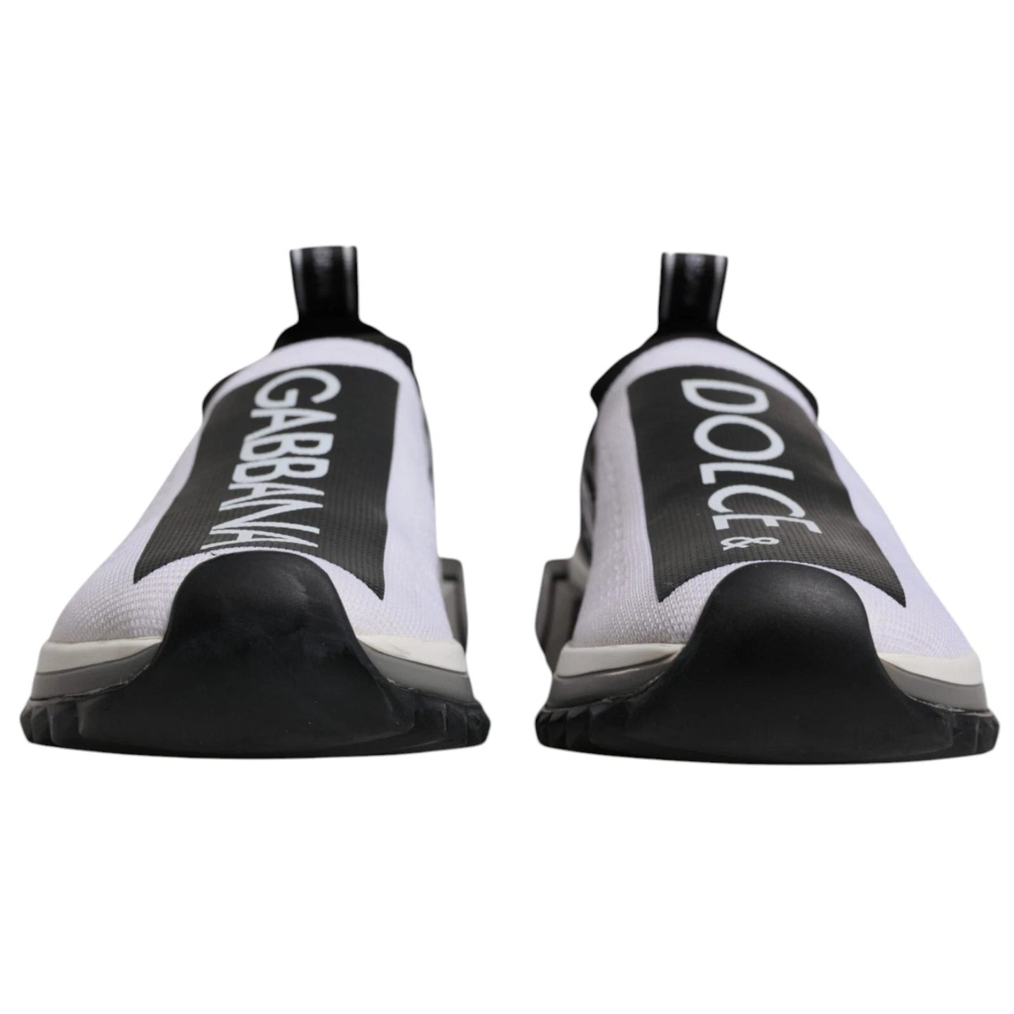 Dolce & Gabbana White Black Slip On Sorrento Sneakers Shoes by Dolce & Gabbana