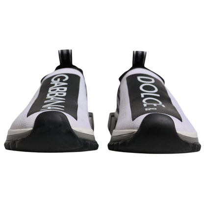 Dolce & Gabbana White Black Slip On Sorrento Sneakers Shoes by Dolce & Gabbana