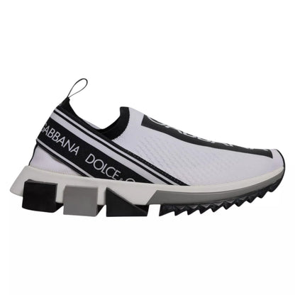 Dolce & Gabbana White Black Slip On Sorrento Sneakers Shoes by Dolce & Gabbana
