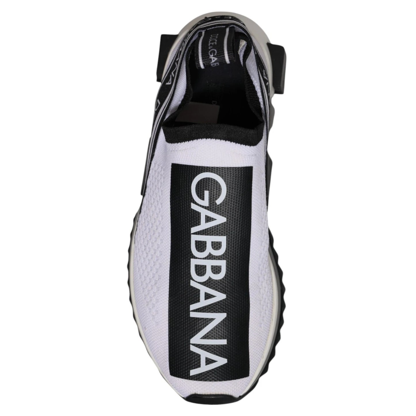 Dolce & Gabbana White Black Slip On Sorrento Sneakers Shoes by Dolce & Gabbana