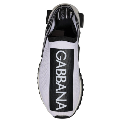 Dolce & Gabbana White Black Slip On Sorrento Sneakers Shoes by Dolce & Gabbana