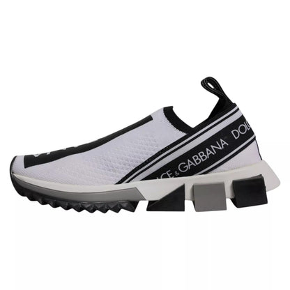 Dolce & Gabbana White Black Slip On Sorrento Sneakers Shoes by Dolce & Gabbana