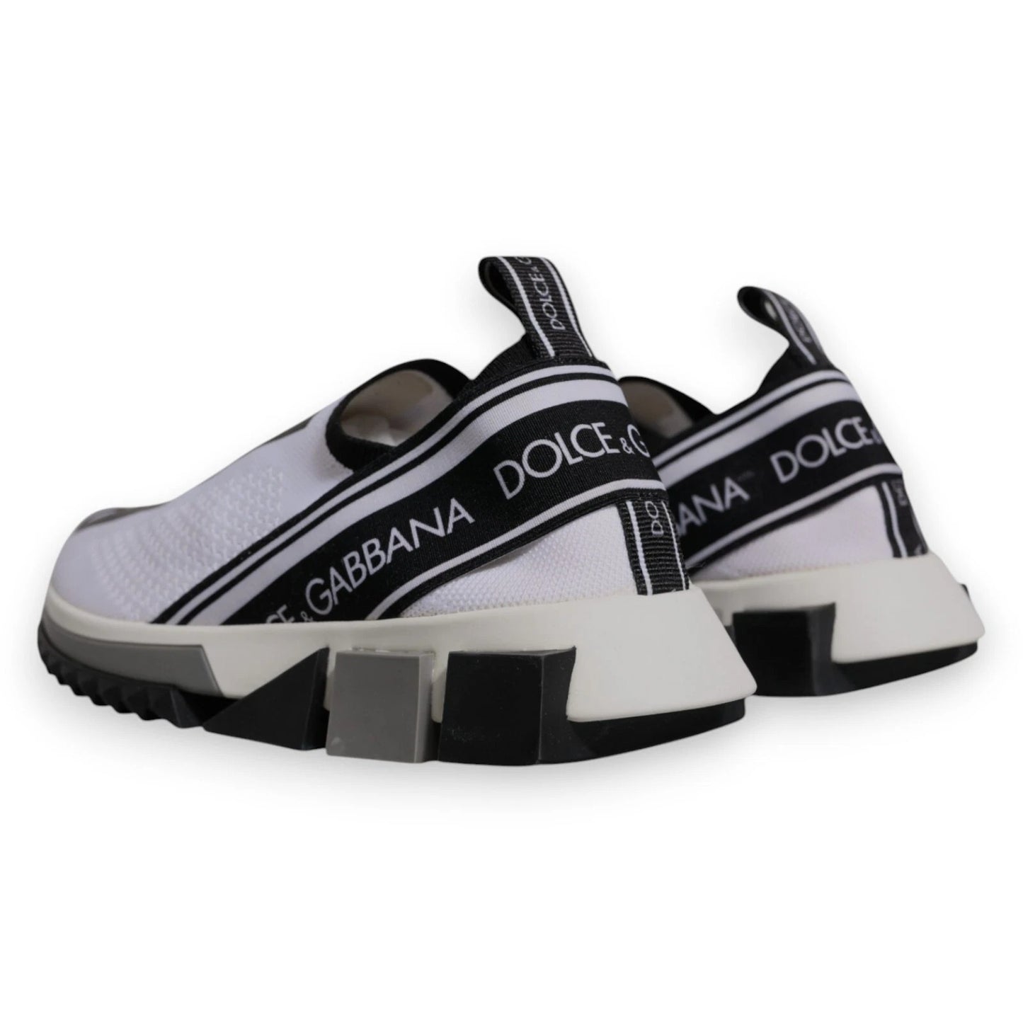 Dolce & Gabbana White Black Slip On Sorrento Sneakers Shoes by Dolce & Gabbana