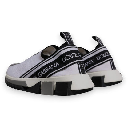 Dolce & Gabbana White Black Slip On Sorrento Sneakers Shoes by Dolce & Gabbana