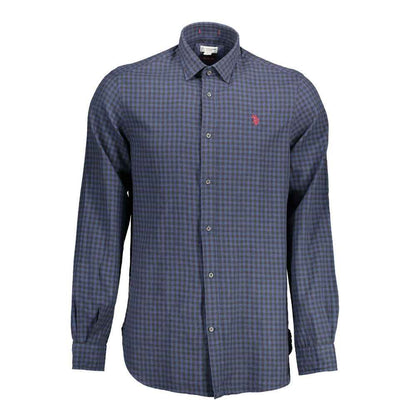 U.S. POLO ASSN Heren Overhemd Katoen Lange Mouwen - Blauw