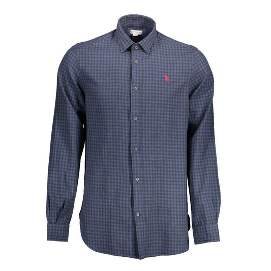 U.S. POLO ASSN Heren Overhemd Katoen Lange Mouwen - Blauw