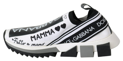 Dolce & Gabbana White Black Slip On Sorrento Sneakers by Dolce & Gabbana