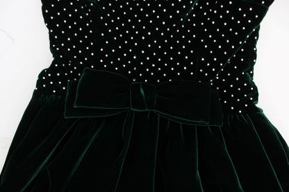 Robe longue en velours émeraude et cristaux Dolce &amp; Gabbana