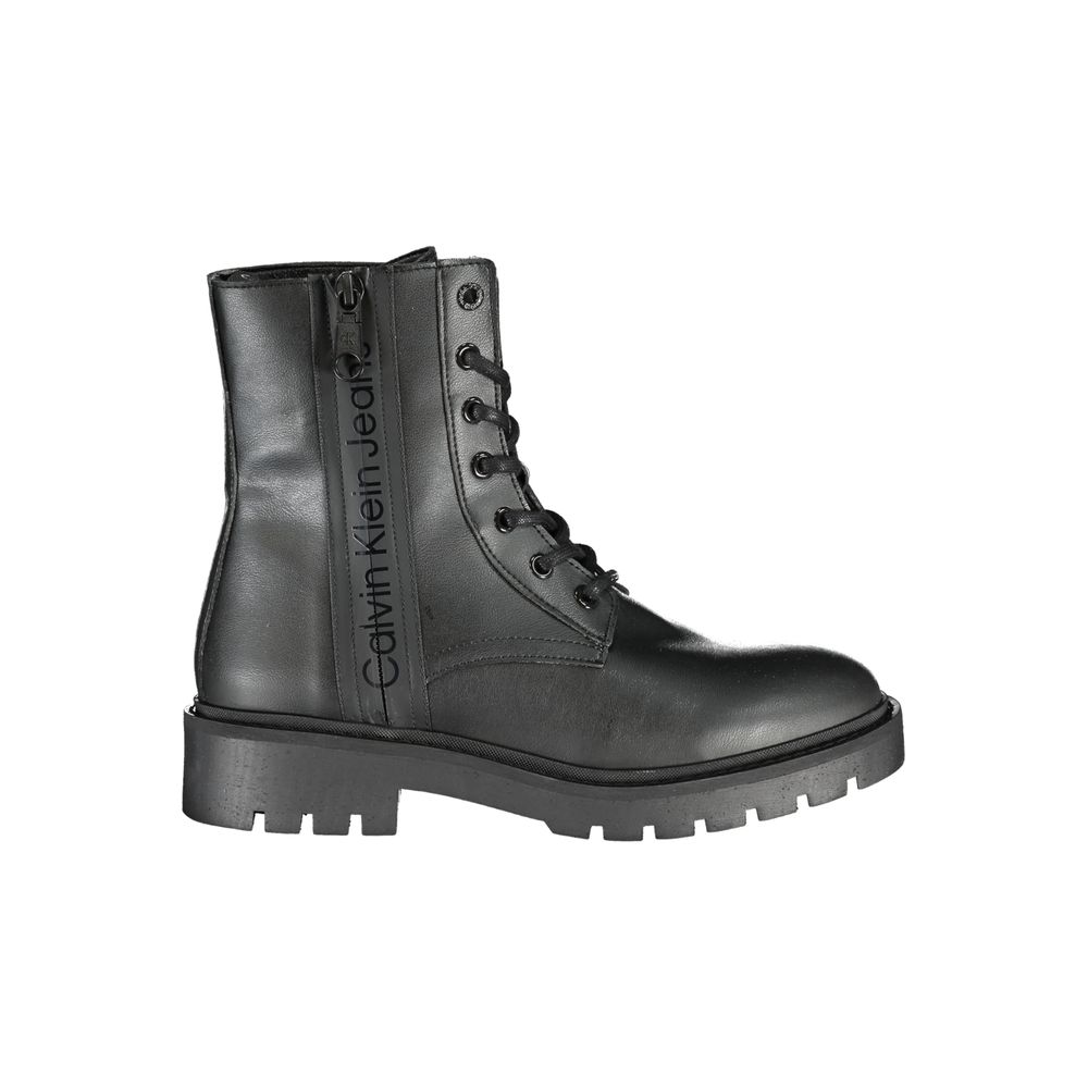 Calvin Klein Chic Black Ankle Boot with Laces and Zip Detail by Calvin Klein
