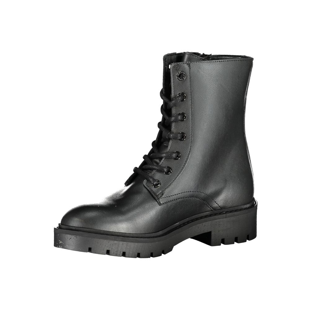 Calvin Klein Chic Black Ankle Boot with Laces and Zip Detail by Calvin Klein