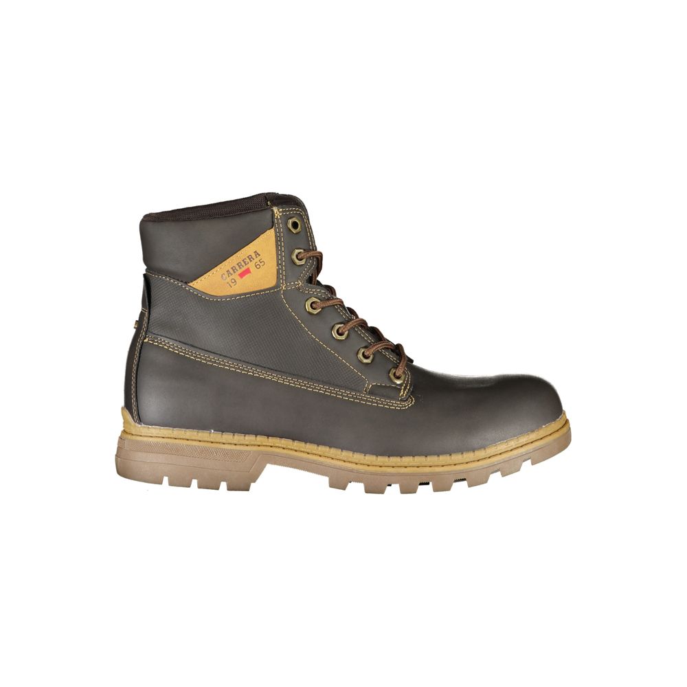 Carrera Rugged Brown Lace-Up Boots with Contrast Details by Carrera