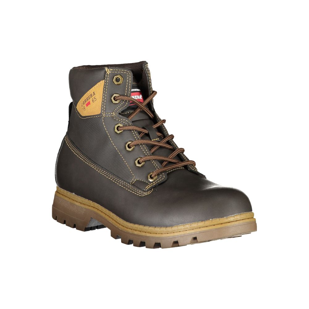 Carrera Rugged Brown Lace-Up Boots with Contrast Details by Carrera