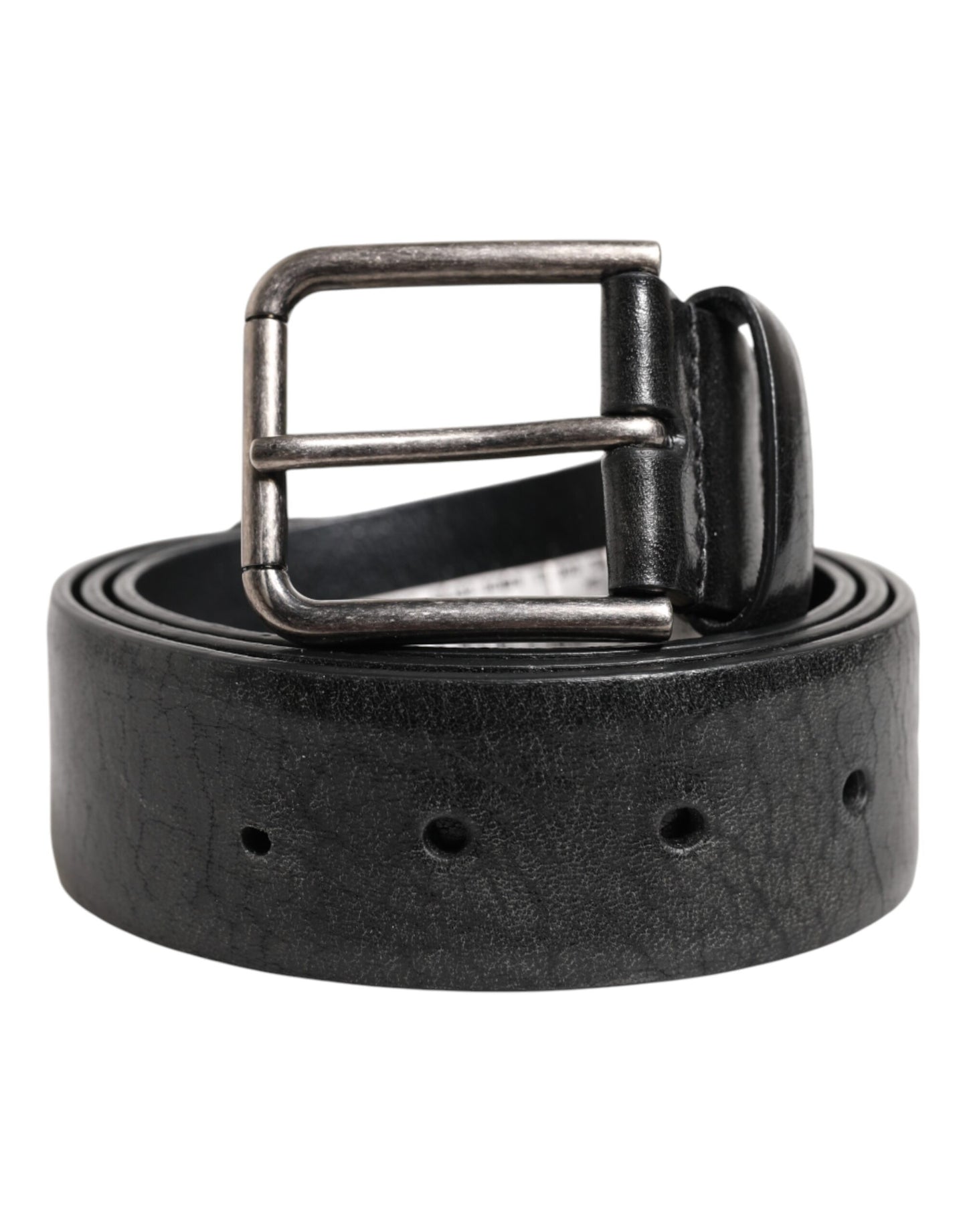 Ceinture classique en cuir noir Dolce &amp; Gabbana avec boucle en métal