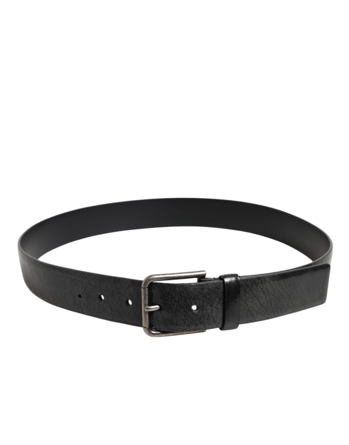 Ceinture classique en cuir noir Dolce &amp; Gabbana avec boucle en métal