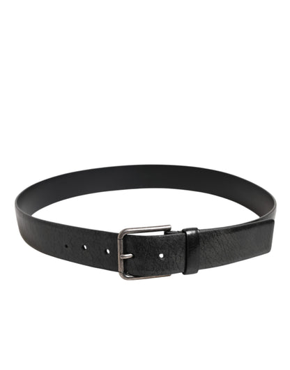 Ceinture classique en cuir noir Dolce &amp; Gabbana avec boucle en métal