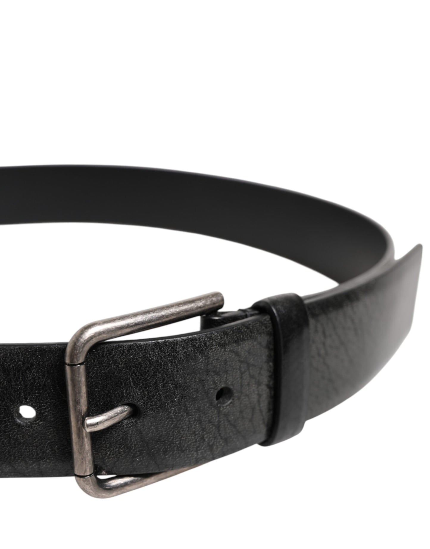Ceinture classique en cuir noir Dolce &amp; Gabbana avec boucle en métal