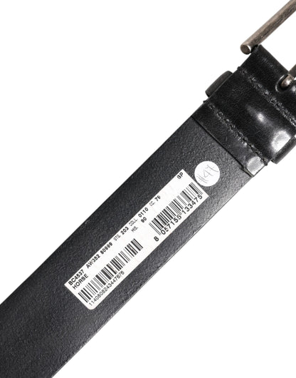 Ceinture classique en cuir noir Dolce &amp; Gabbana avec boucle en métal