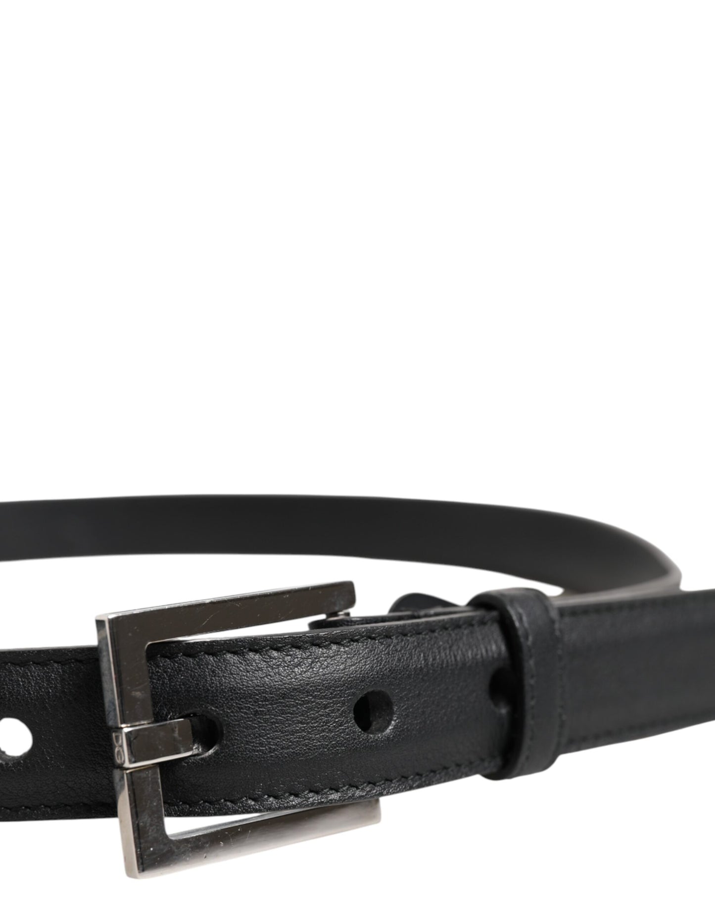 Ceinture à boucle classique en cuir de veau noir Dolce &amp; Gabbana