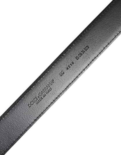 Ceinture Dolce &amp; Gabbana en cuir de veau marron classique avec boucle argentée