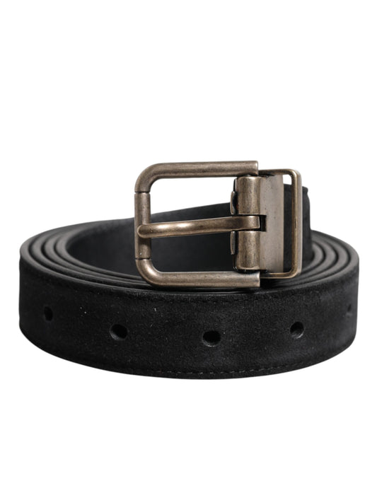 Ceinture classique à boucle métallique en cuir de veau noir Dolce &amp; Gabbana