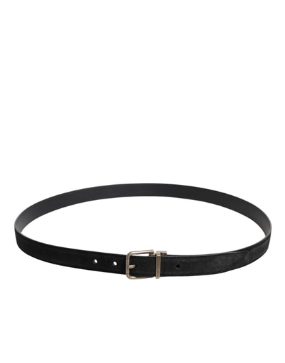 Ceinture classique à boucle métallique en cuir de veau noir Dolce &amp; Gabbana