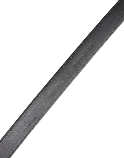 Ceinture classique à boucle métallique en cuir de veau noir Dolce &amp; Gabbana