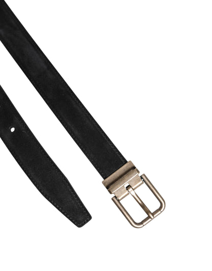 Ceinture classique à boucle métallique en cuir de veau noir Dolce &amp; Gabbana