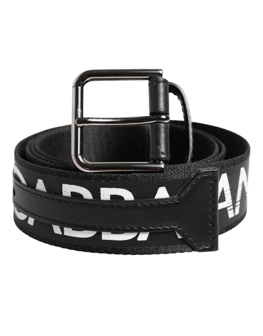 Ceinture Dolce &amp; Gabbana avec boucle en métal et logo DG noir et blanc