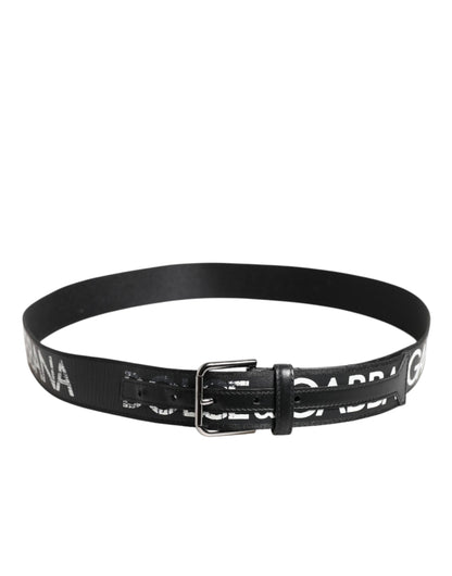 Ceinture Dolce &amp; Gabbana avec boucle en métal et logo DG noir et blanc