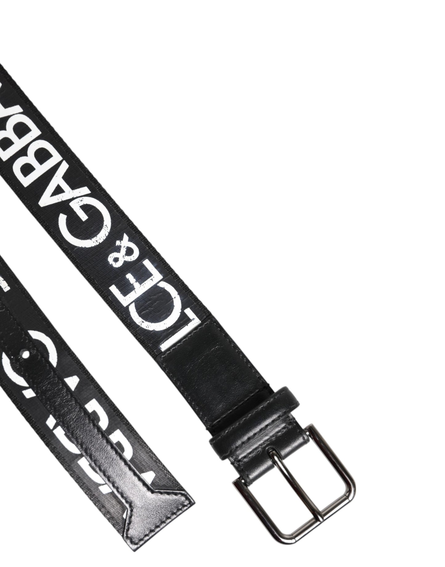 Ceinture Dolce &amp; Gabbana avec boucle en métal et logo DG noir et blanc
