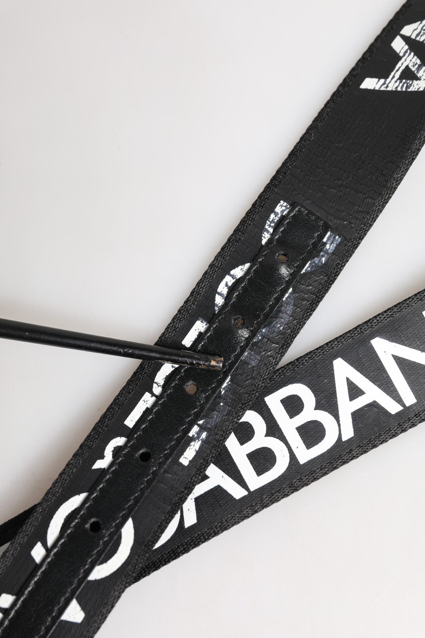 Ceinture Dolce &amp; Gabbana avec boucle en métal et logo DG noir et blanc