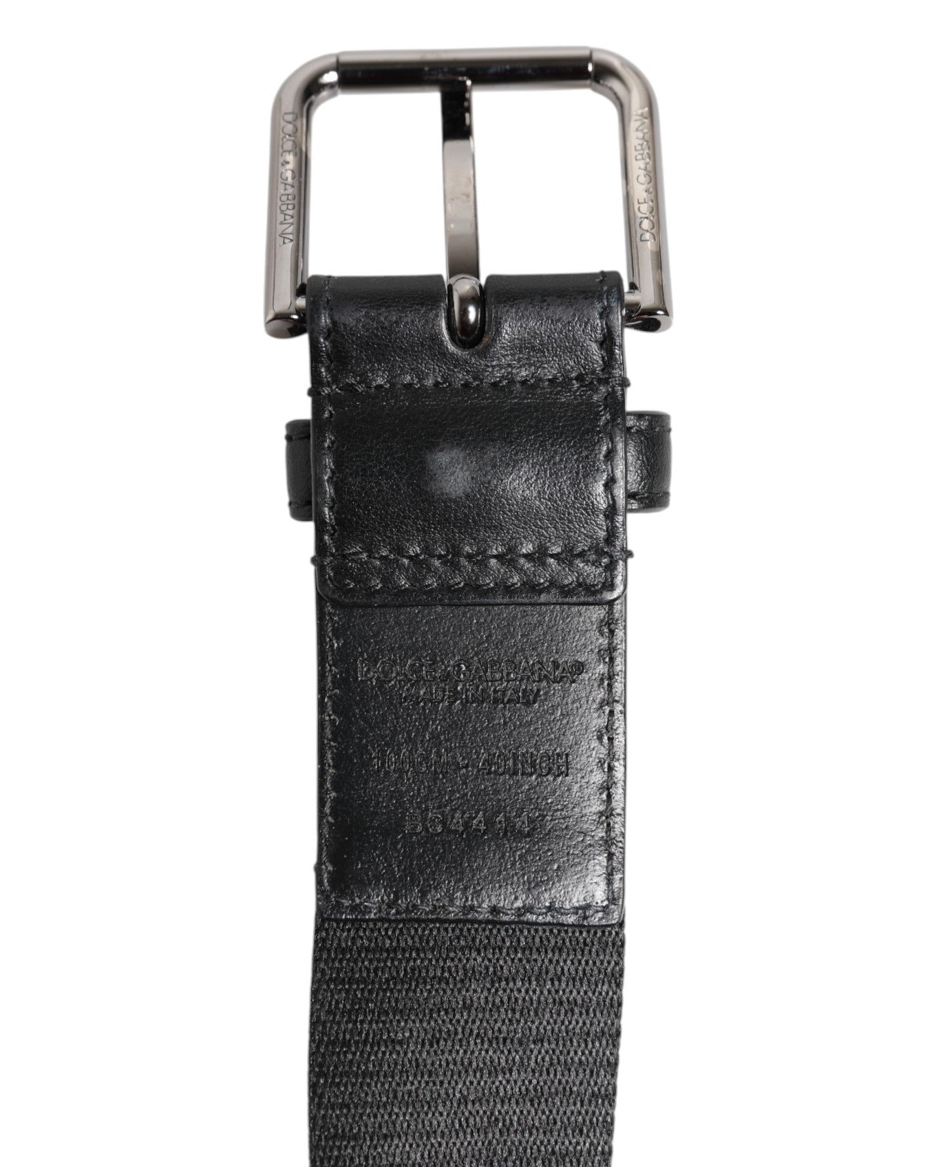 Ceinture Dolce &amp; Gabbana avec boucle en métal et logo DG noir et blanc