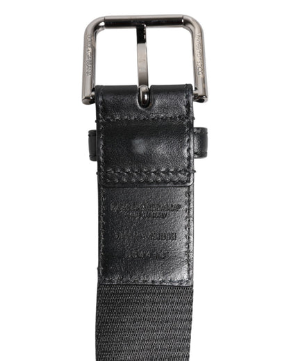 Ceinture Dolce &amp; Gabbana avec boucle en métal et logo DG noir et blanc