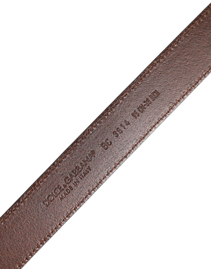 Ceinture classique en cuir vert Dolce &amp; Gabbana avec boucle en métal