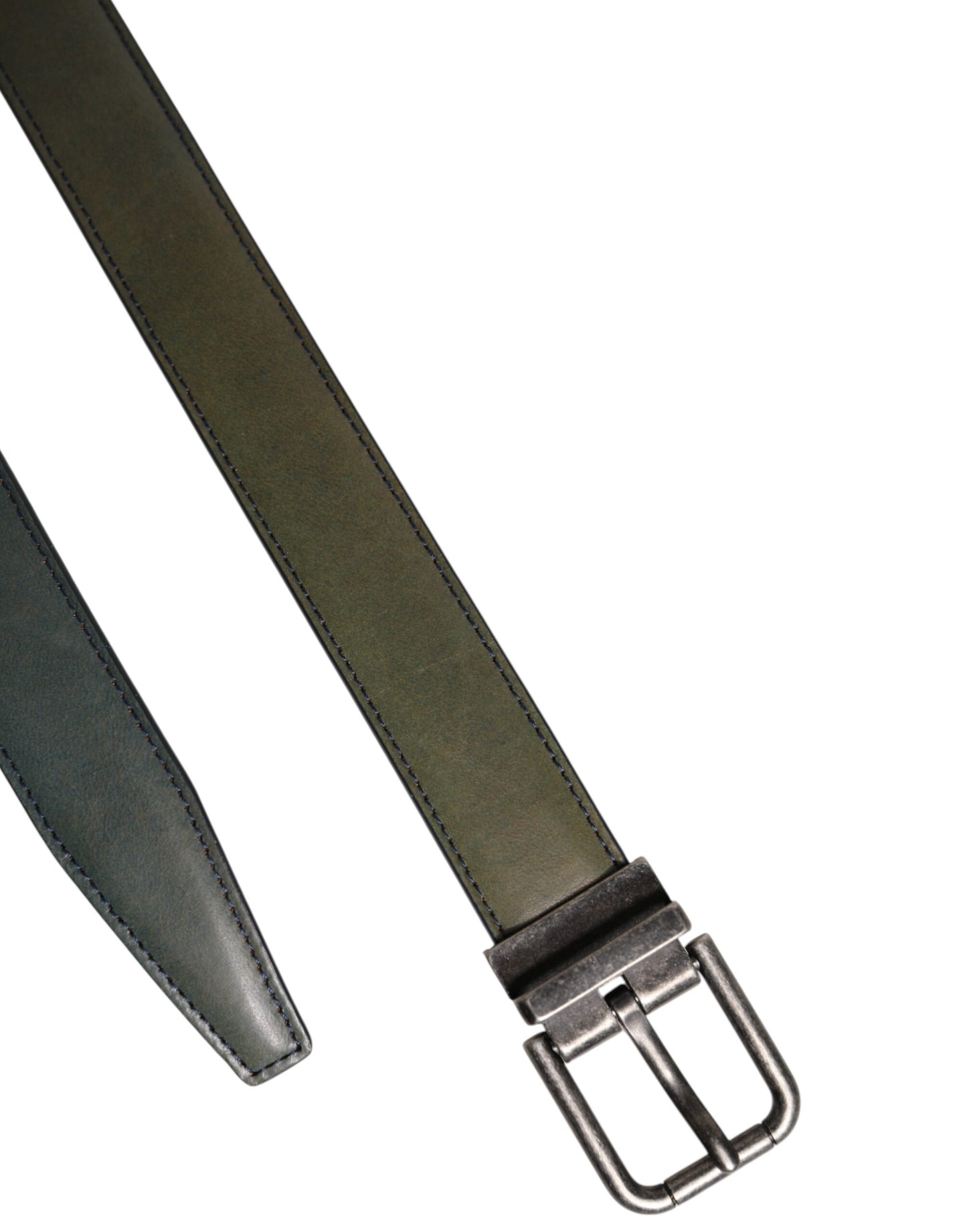 Ceinture classique en cuir vert Dolce &amp; Gabbana avec boucle en métal