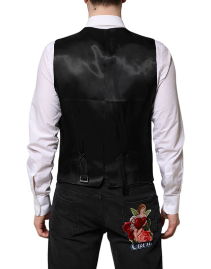 Veste de costume 2 pièces noire à boutonnage simple Dolce &amp; Gabbana