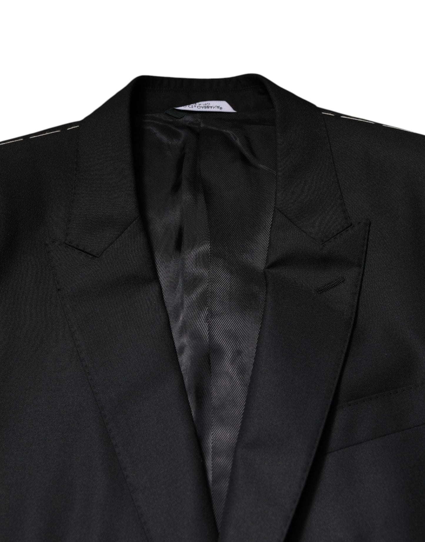 Veste de costume 2 pièces noire à boutonnage simple Dolce &amp; Gabbana