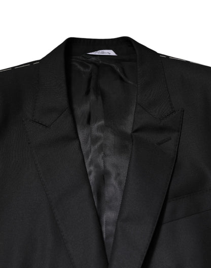 Veste de costume 2 pièces noire à boutonnage simple Dolce &amp; Gabbana