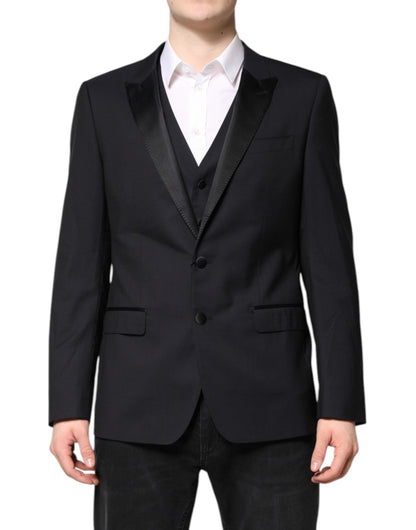 Veste de costume 2 pièces en laine bleu foncé MARTINI de Dolce &amp; Gabbana