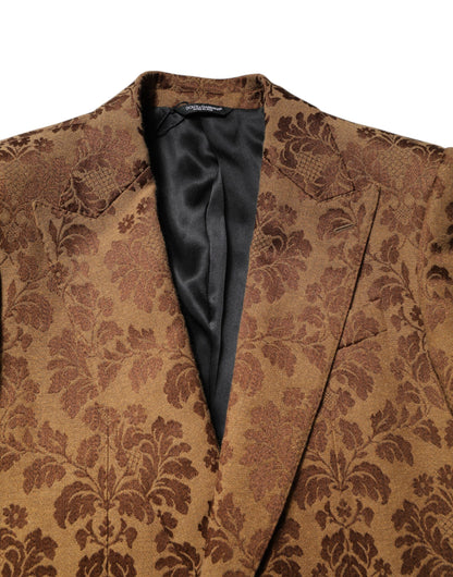 Costume 2 pièces Dolce &amp; Gabbana SICILIA en jacquard fleuri marron