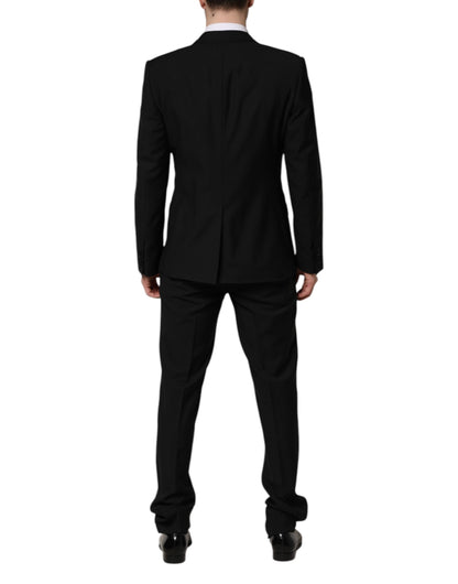Costume 3 pièces Dolce &amp; Gabbana noir MARTINI orné de cristaux