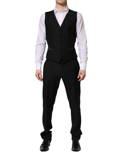 Costume 3 pièces Dolce &amp; Gabbana noir MARTINI orné de cristaux