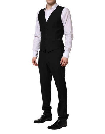 Costume 3 pièces Dolce &amp; Gabbana noir MARTINI orné de cristaux